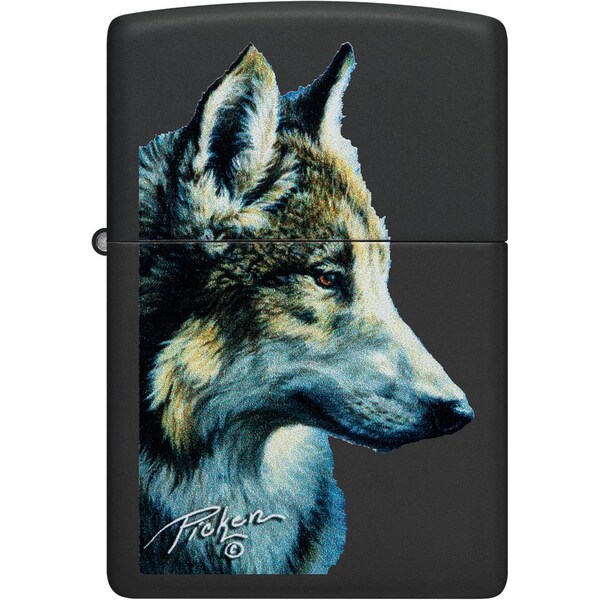 Zippo 2024 Zippo Linda Picken Wolf, Black Matte, ZIP-48598 - main